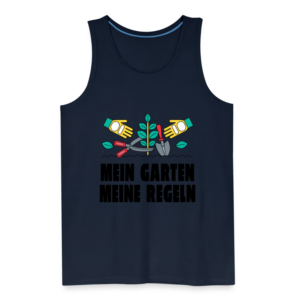 Herren Männer Premium Tank Top Mein Garten meine Regeln - Navy