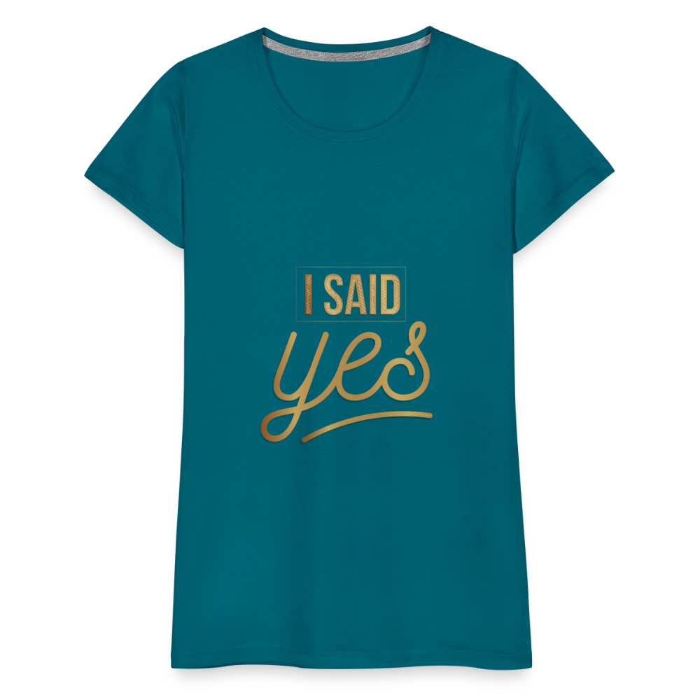 Damen - Frauen Premium T-Shirt I said yes - Hochzeit - Divablau