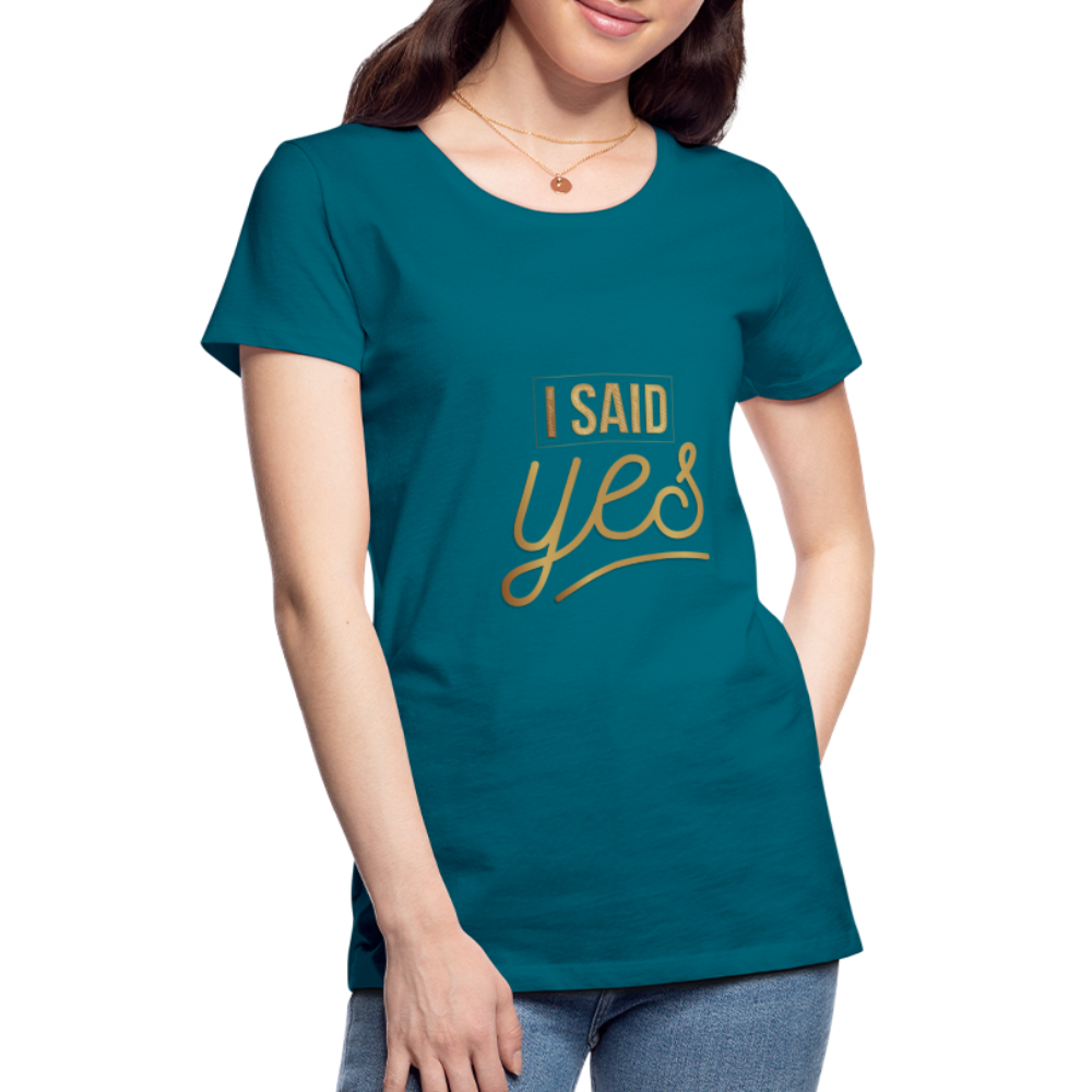 Damen - Frauen Premium T-Shirt I said yes - Hochzeit - Divablau