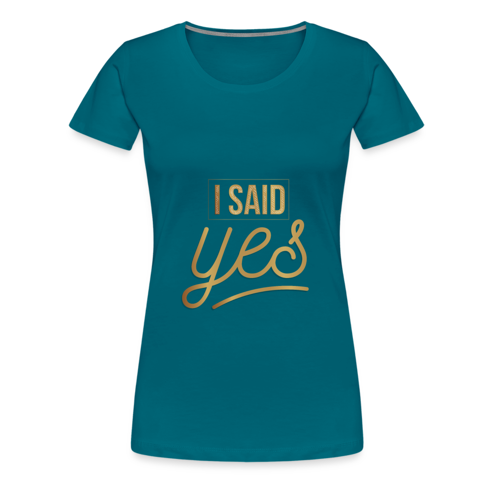 Damen - Frauen Premium T-Shirt I said yes - Hochzeit - Divablau