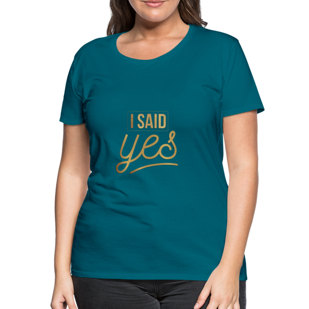 Damen - Frauen Premium T-Shirt I said yes - Hochzeit - Divablau