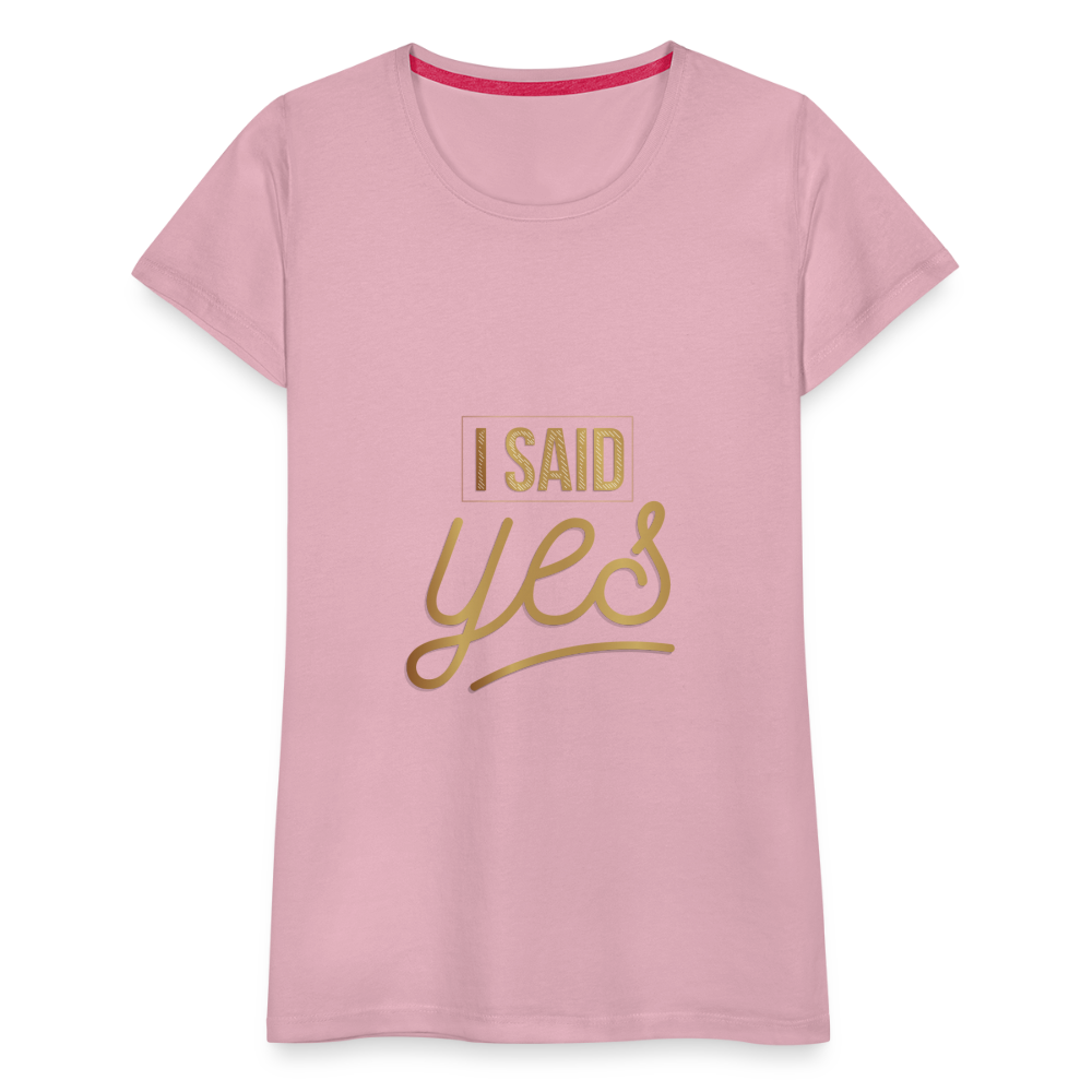 Damen - Frauen Premium T-Shirt I said yes - Hochzeit - Hellrosa