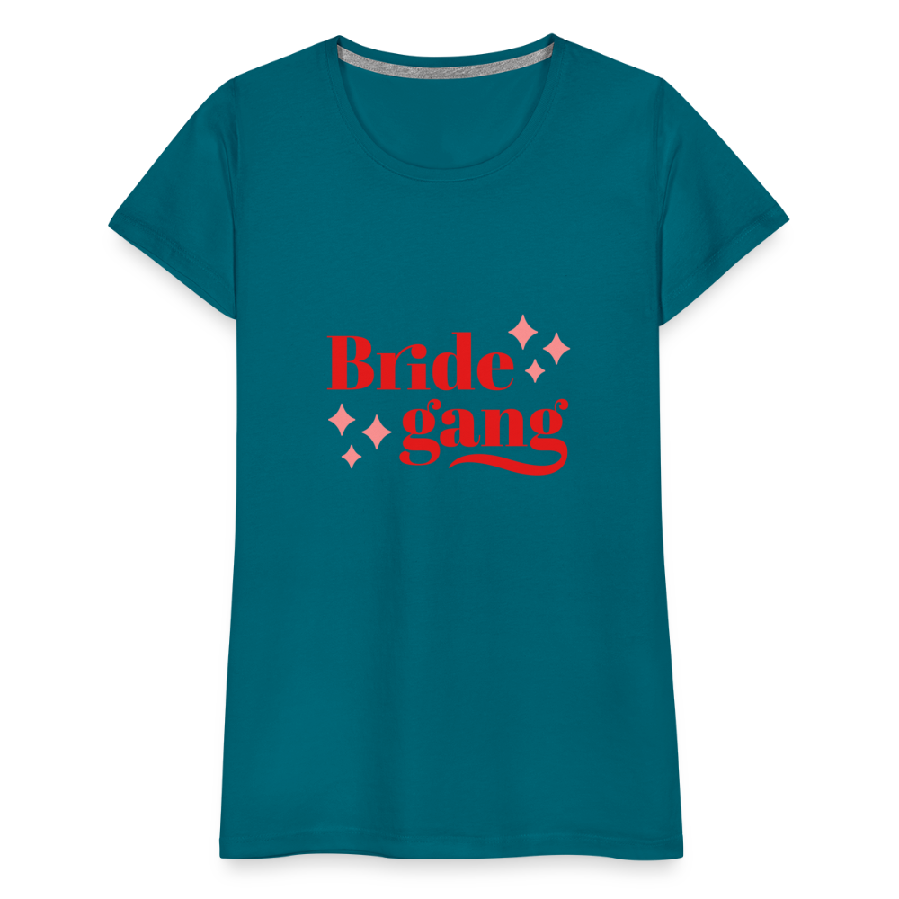 Damen - Frauen Premium T-Shirt Bride gang - Hochzeit - Divablau