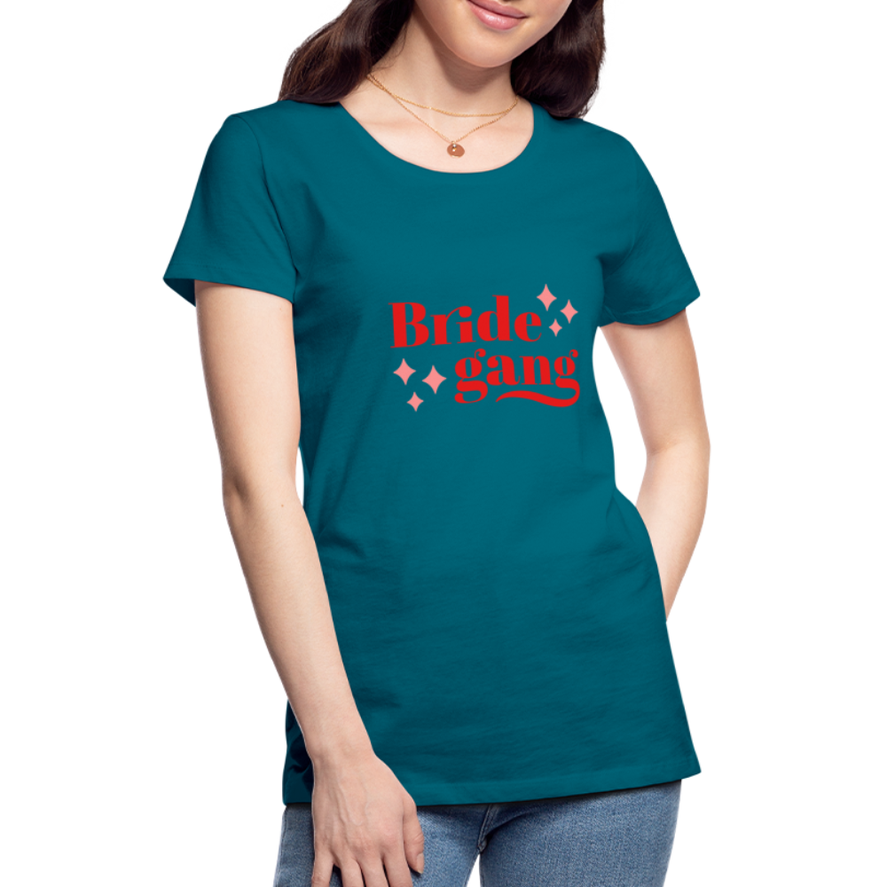 Damen - Frauen Premium T-Shirt Bride gang - Hochzeit - Divablau