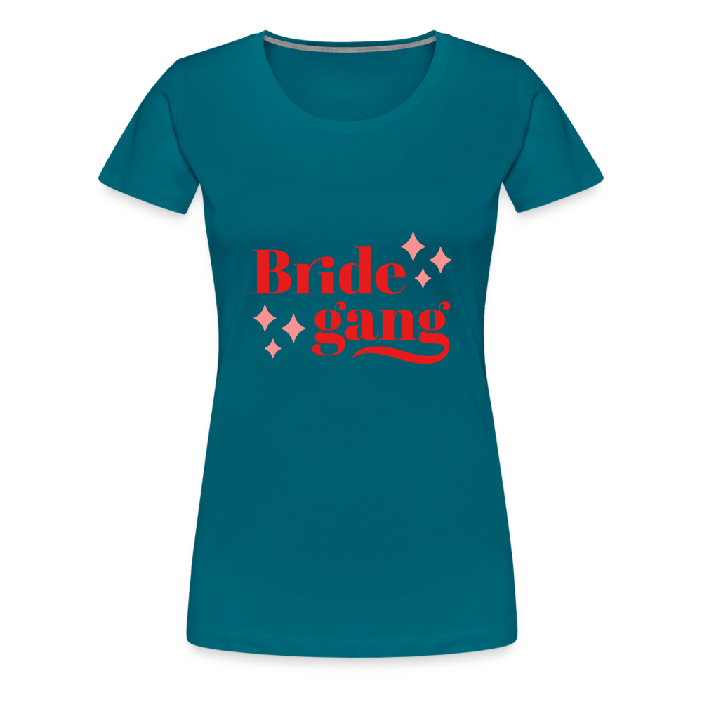 Damen - Frauen Premium T-Shirt Bride gang - Hochzeit - Divablau