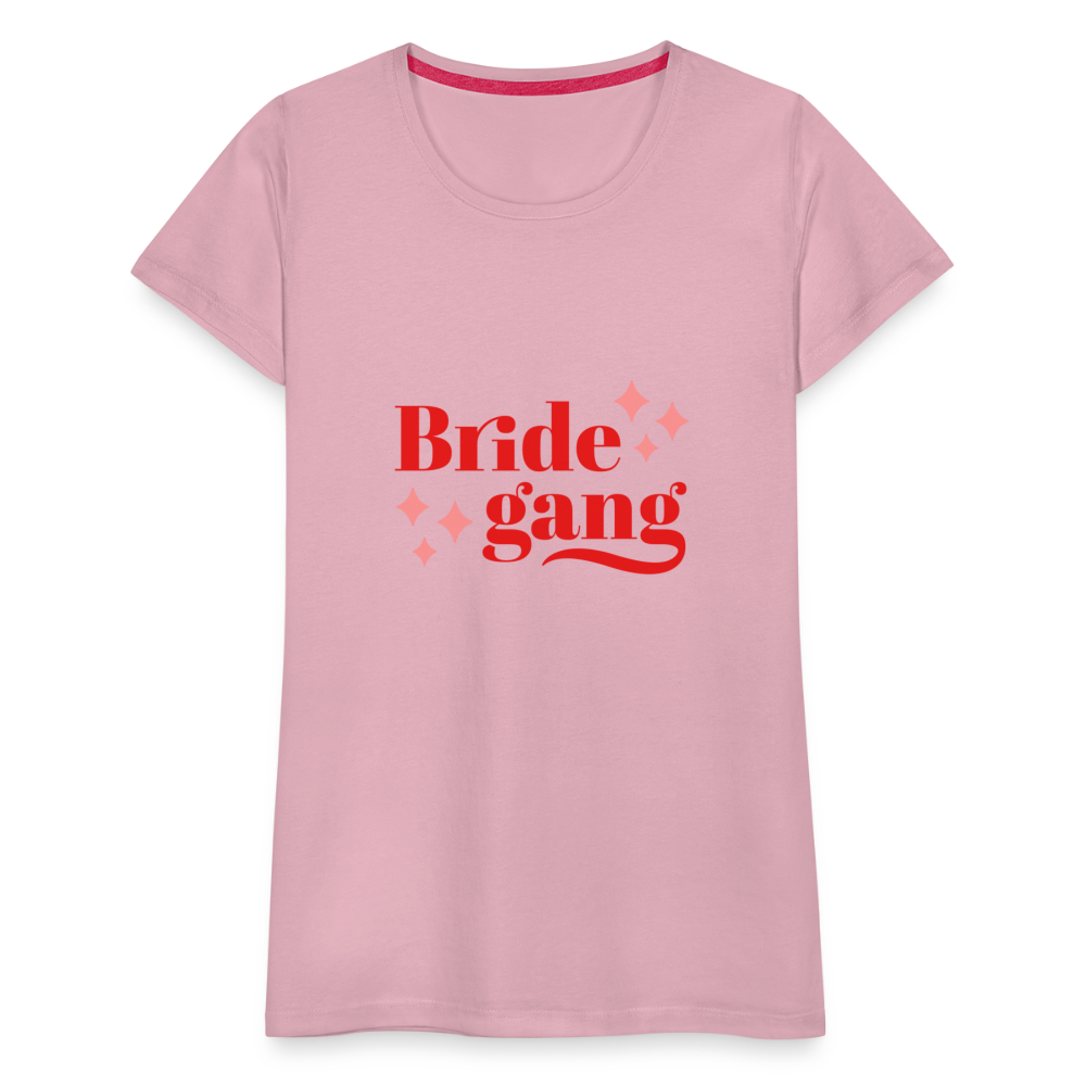 Damen - Frauen Premium T-Shirt Bride gang - Hochzeit - Hellrosa