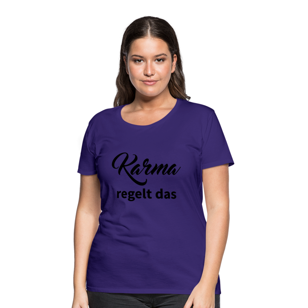 Damen - Frauen Premium T-Shirt Karma regelt das - Lila