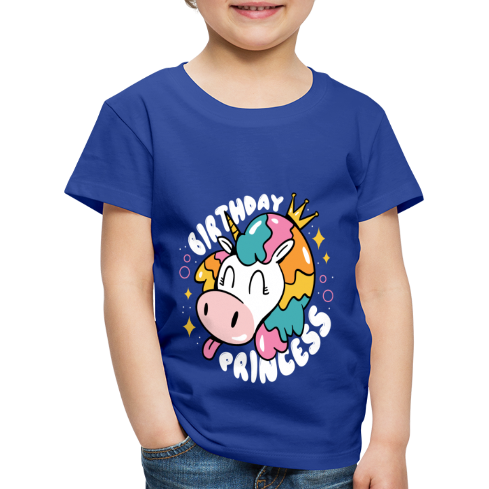 Kinder Premium T- Shirt Geburtstag Prinzessin -Einhorn - Königsblau