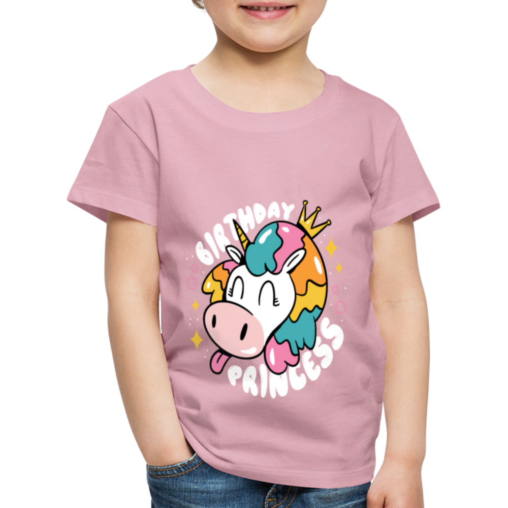 Kinder Premium T- Shirt Geburtstag Prinzessin -Einhorn - Hellrosa