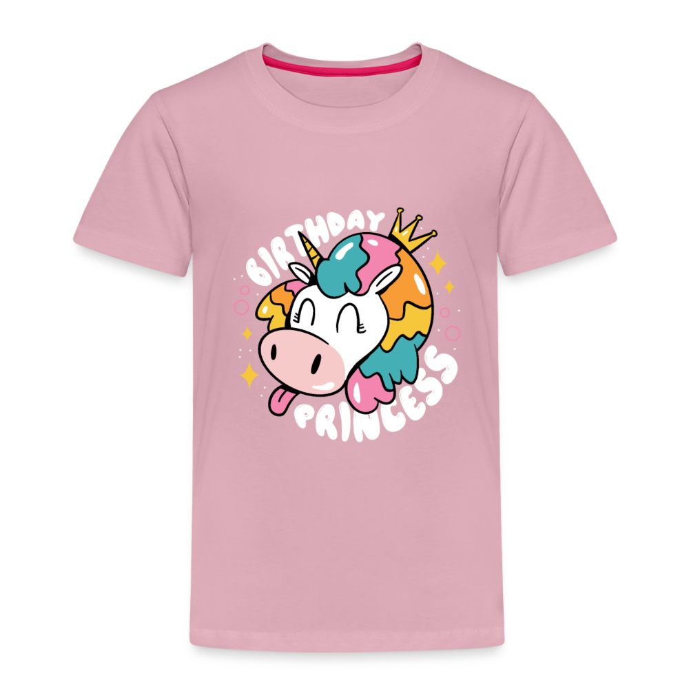 Kinder Premium T- Shirt Geburtstag Prinzessin -Einhorn - Hellrosa