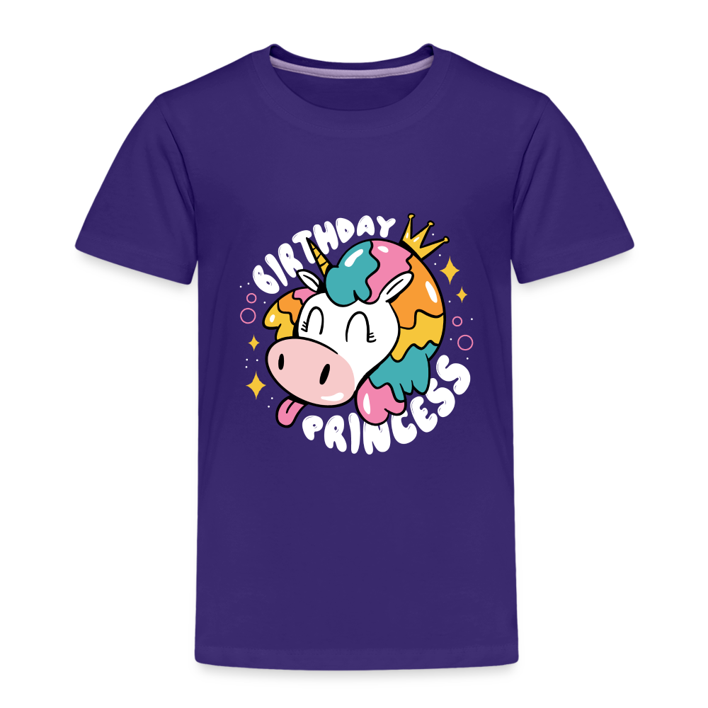 Kinder Premium T- Shirt Geburtstag Prinzessin -Einhorn - Lila