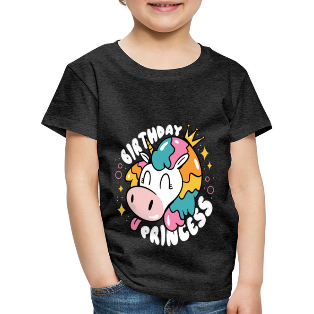 Kinder Premium T- Shirt Geburtstag Prinzessin -Einhorn - Anthrazit