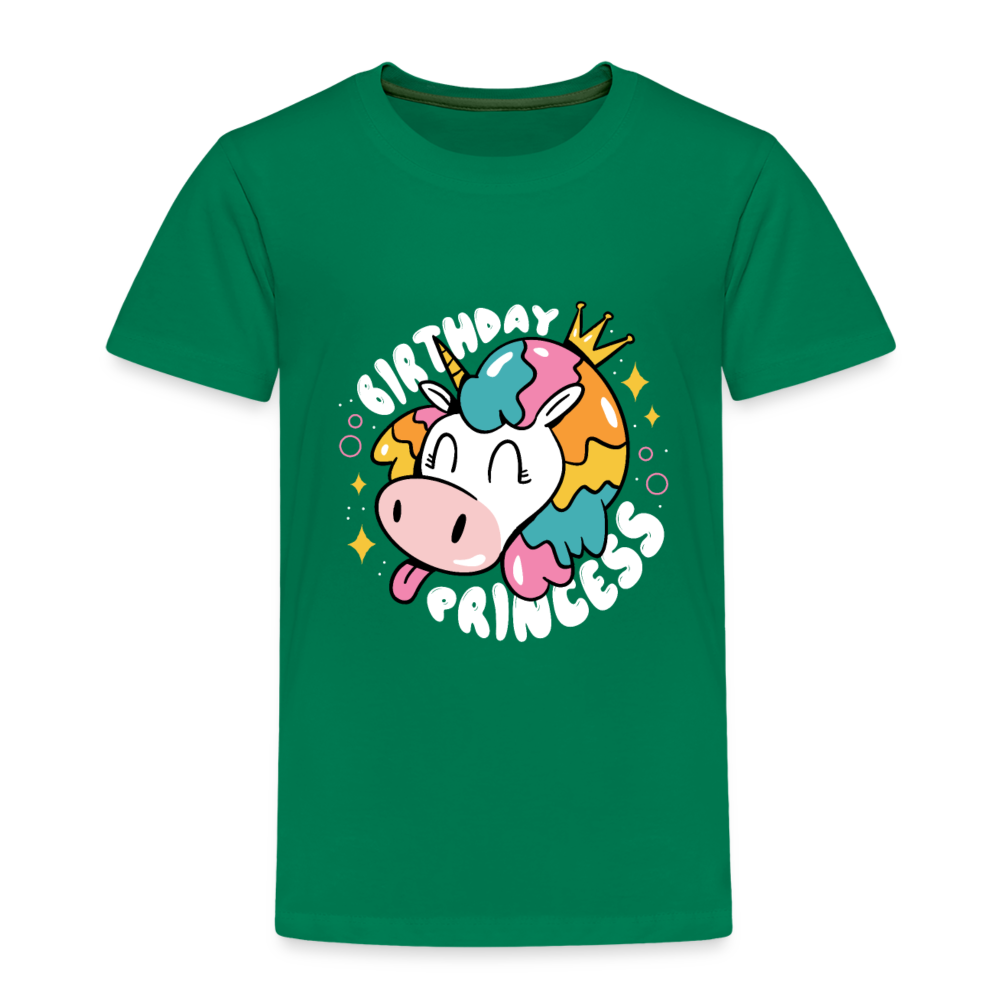 Kinder Premium T- Shirt Geburtstag Prinzessin -Einhorn - Kelly Green