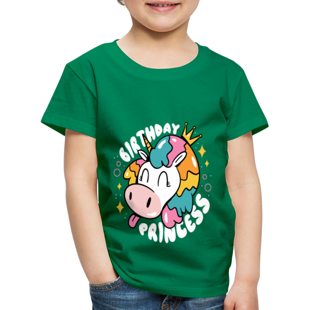 Kinder Premium T- Shirt Geburtstag Prinzessin -Einhorn - Kelly Green