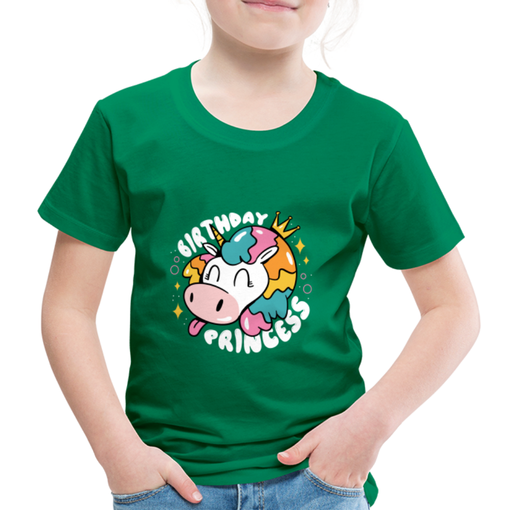 Kinder Premium T- Shirt Geburtstag Prinzessin -Einhorn - Kelly Green