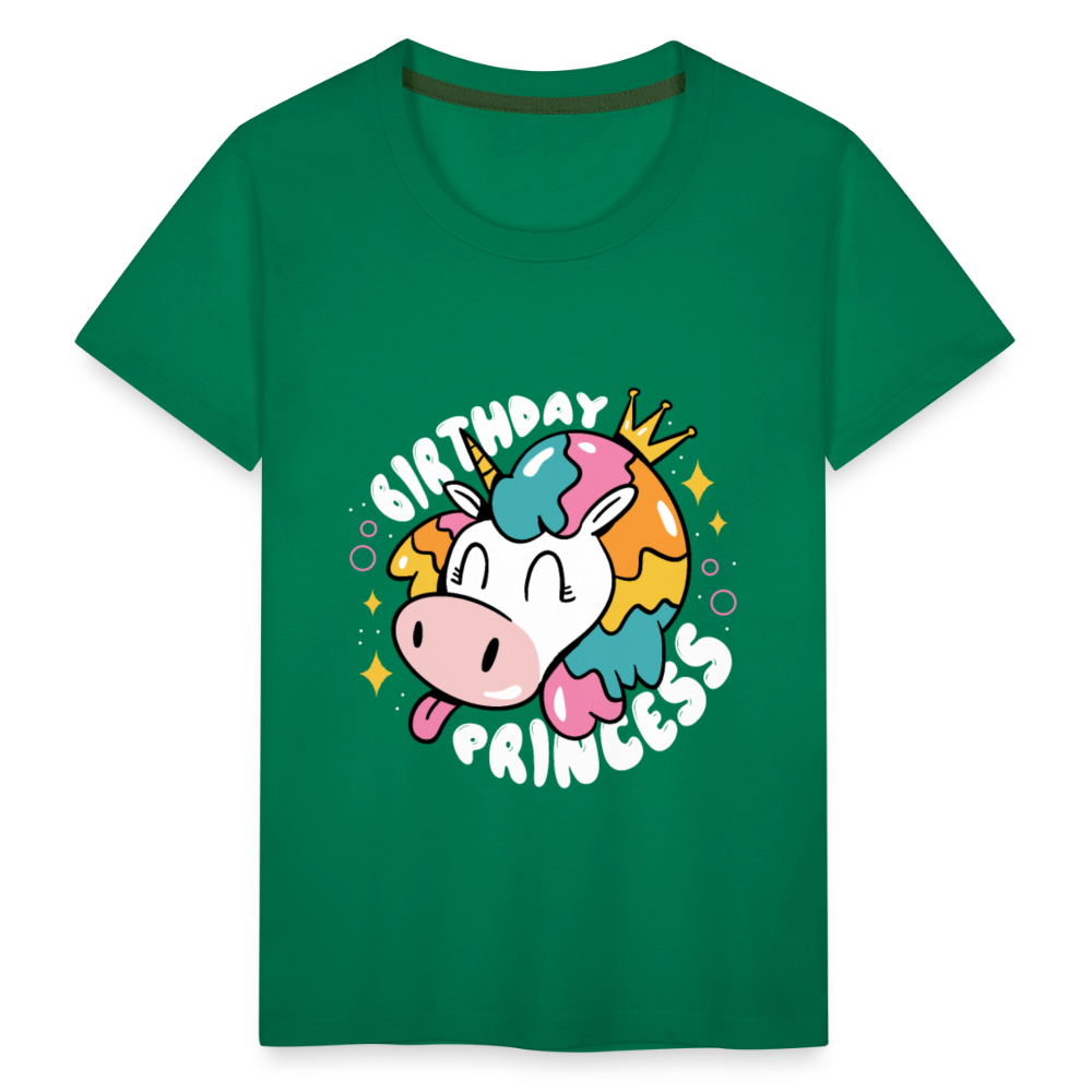 Kinder Premium T- Shirt Geburtstag Prinzessin -Einhorn - Kelly Green