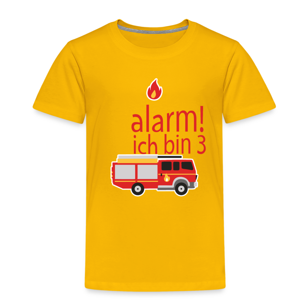 Kinder Premium T-Shirt 3.Geburtstag Feuerwehr - Sonnengelb