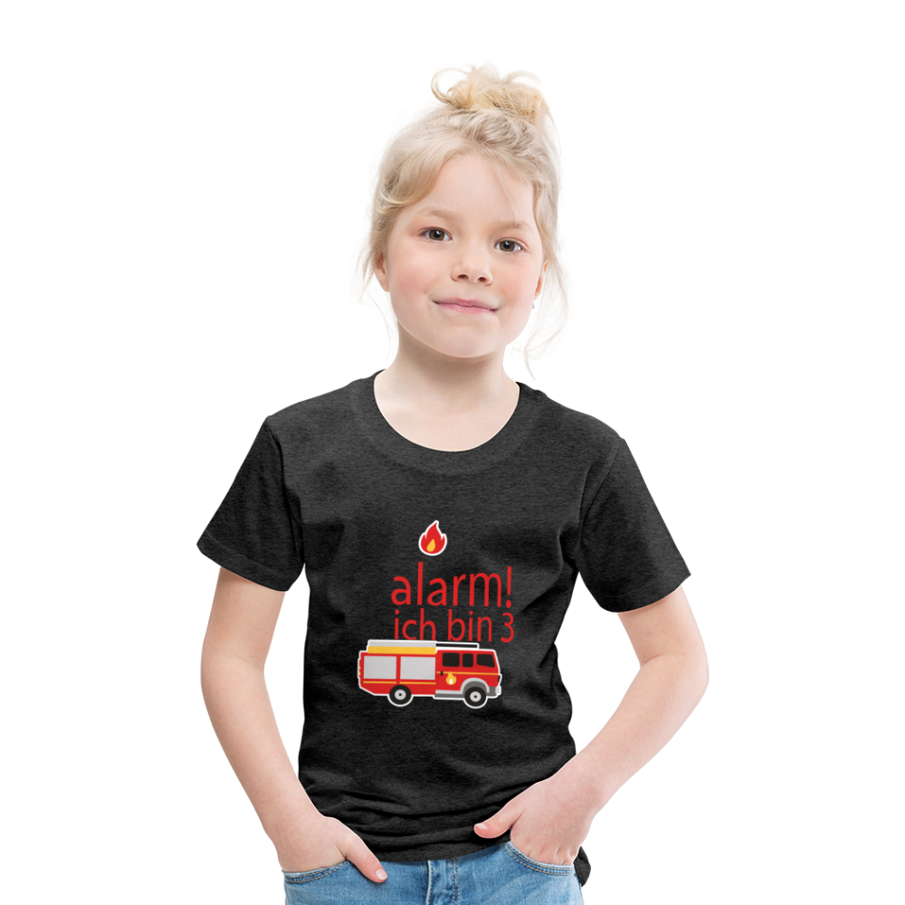 Kinder Premium T-Shirt 3.Geburtstag Feuerwehr - Anthrazit