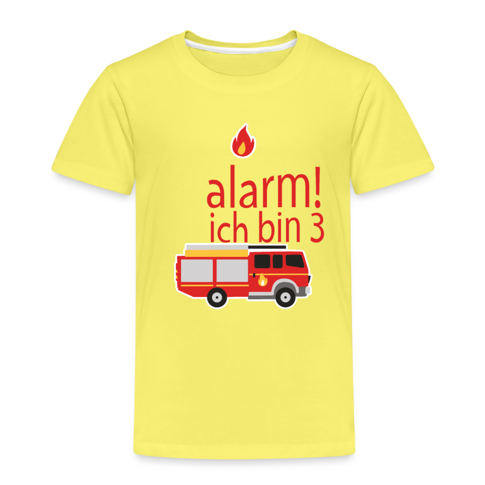 Kinder Premium T-Shirt 3.Geburtstag Feuerwehr - Gelb