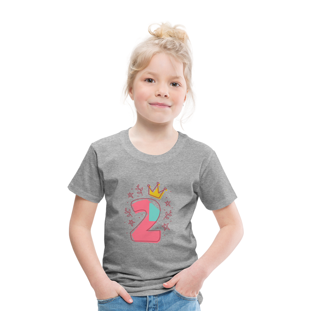 Kinder Premium T-Shirt  2.Geburtstag - Grau meliert