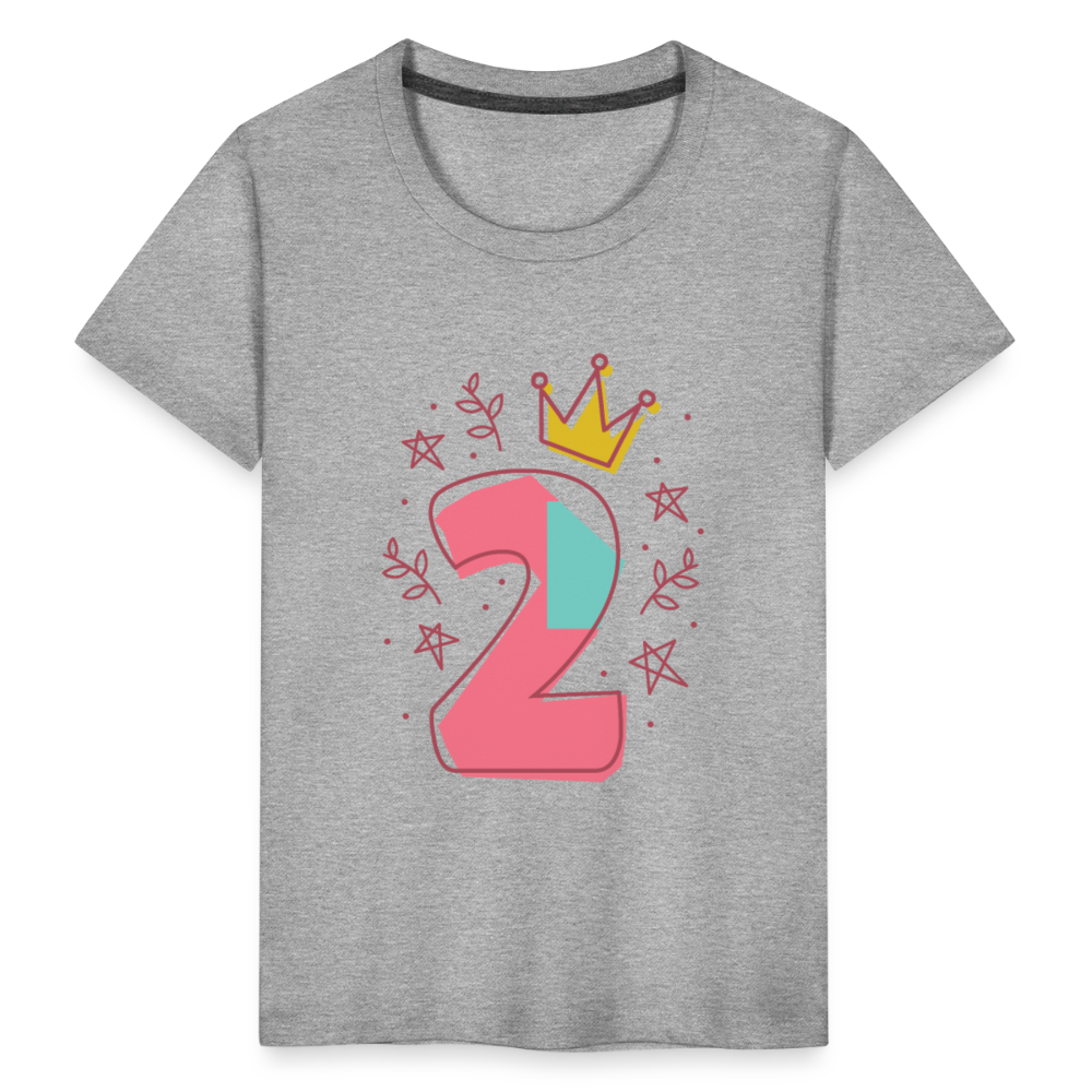 Kinder Premium T-Shirt  2.Geburtstag - Grau meliert