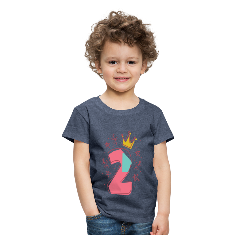 Kinder Premium T-Shirt  2.Geburtstag - Blau meliert