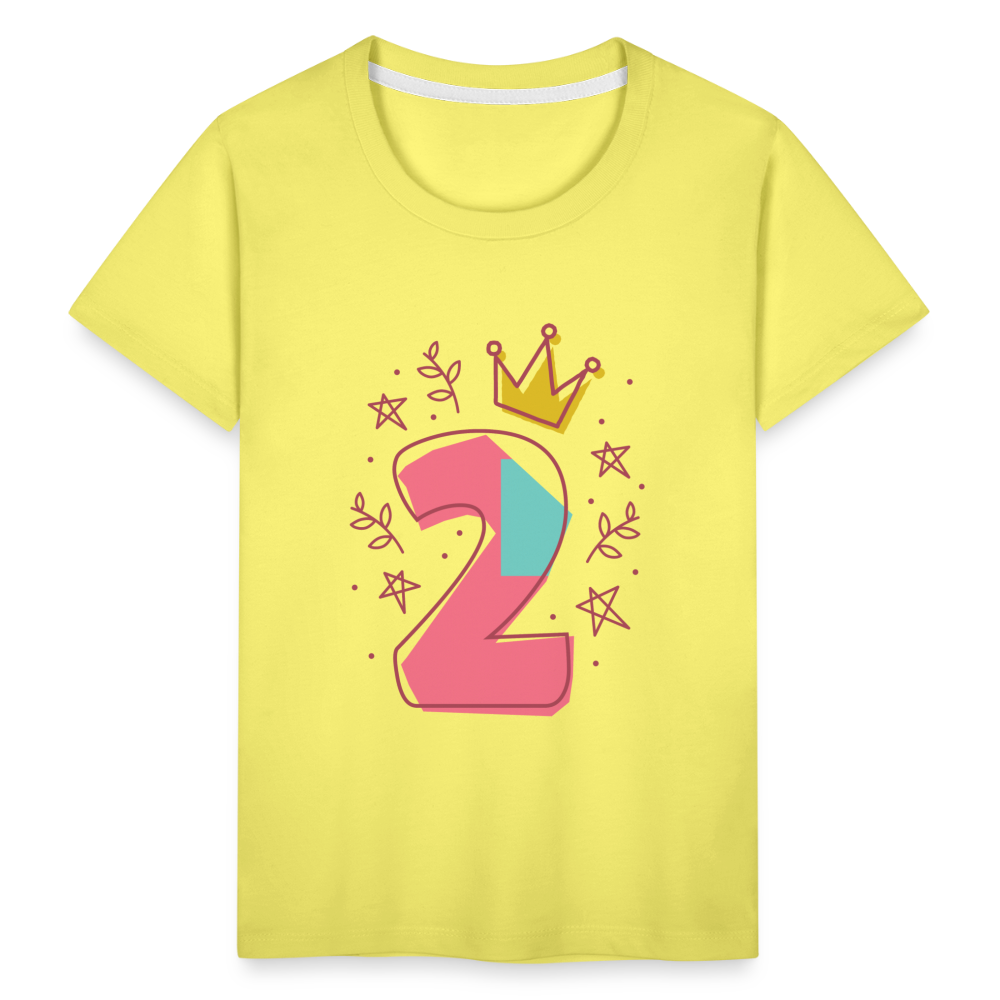 Kinder Premium T-Shirt  2.Geburtstag - Gelb