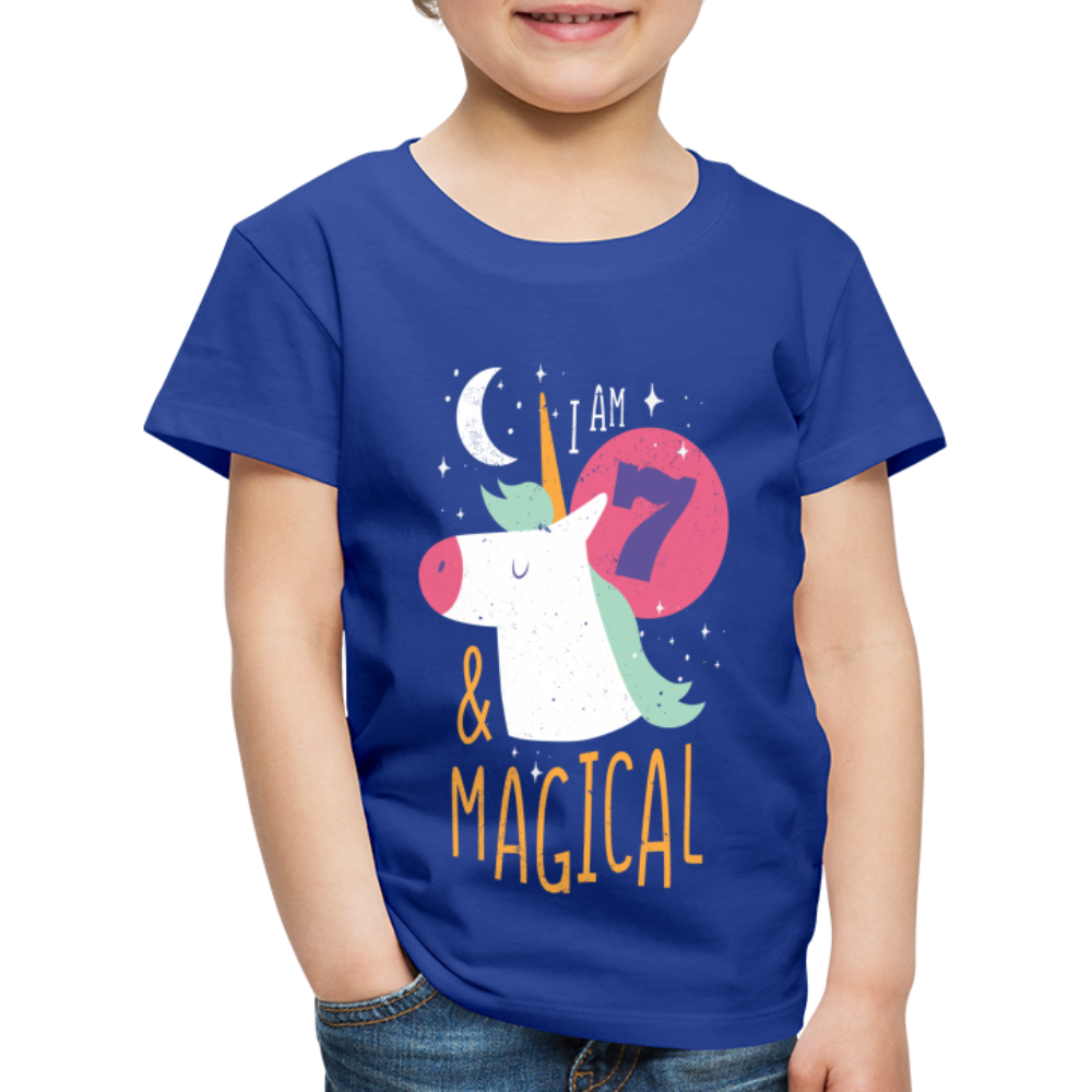 Kinder Premium T-Shirt Einhorn 7.Geburtstag - Königsblau