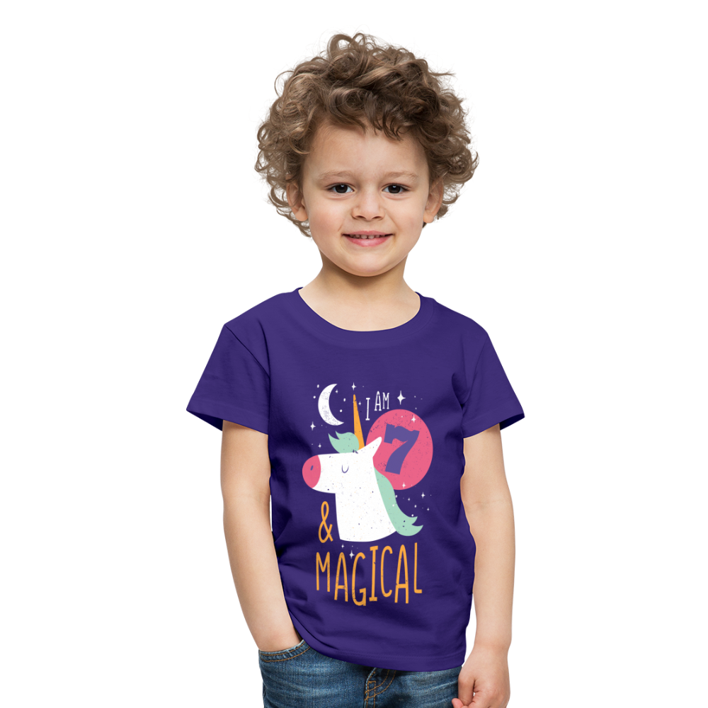 Kinder Premium T-Shirt Einhorn 7.Geburtstag - Lila