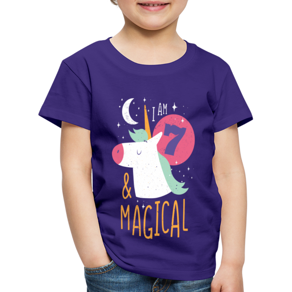 Kinder Premium T-Shirt Einhorn 7.Geburtstag - Lila