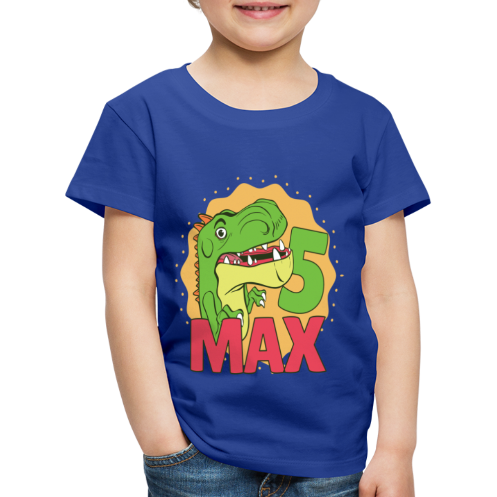 Kinder Premium T-Shirt Dino 5.Geburtstag - Königsblau