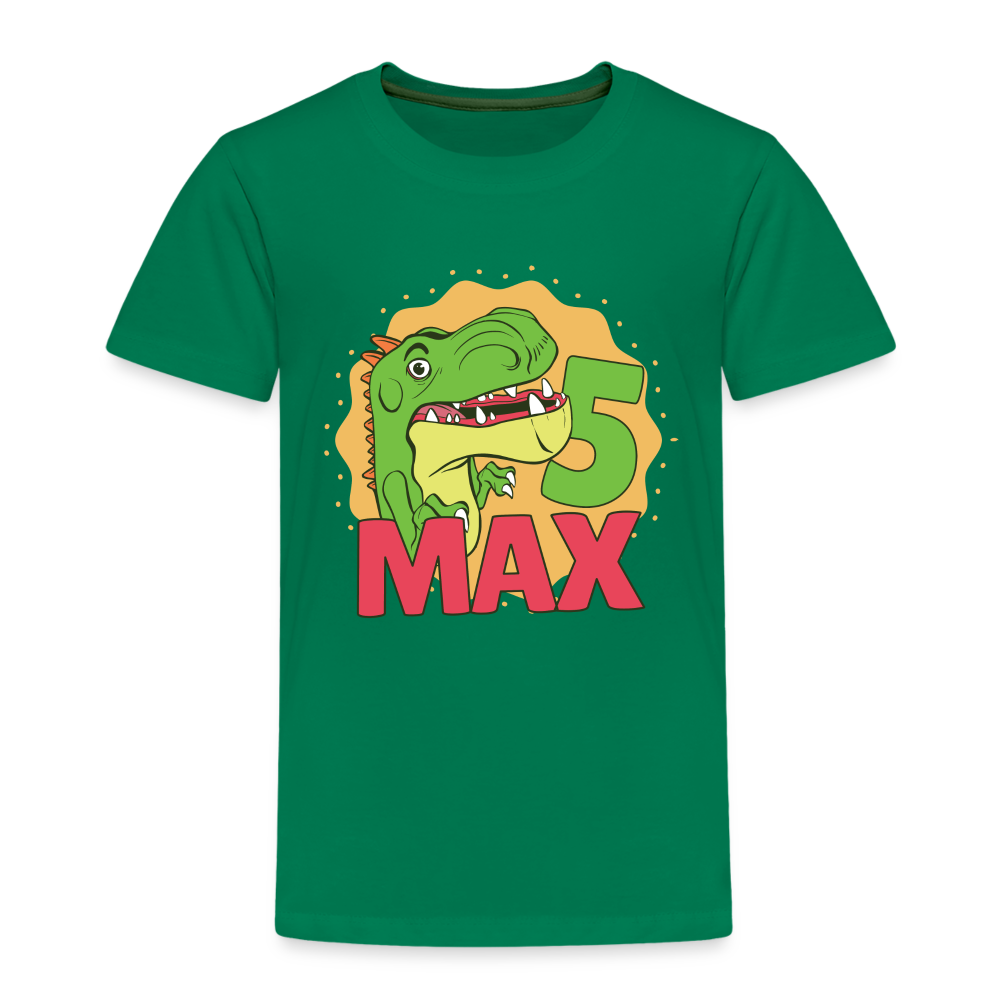 Kinder Premium T-Shirt Dino 5.Geburtstag - Kelly Green