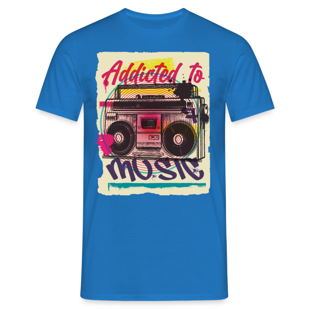 Herren - Männer T-Shirt Addicted to Music - Royalblau