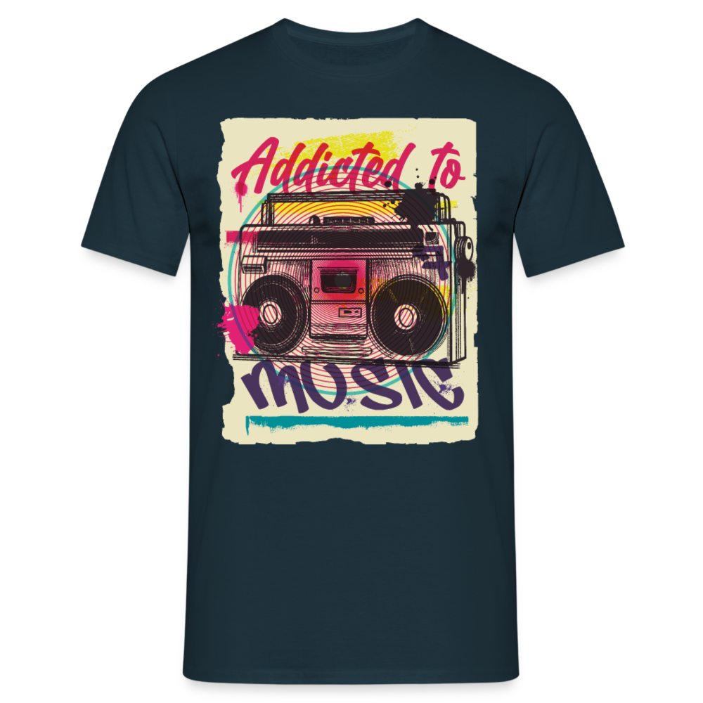 Herren - Männer T-Shirt Addicted to Music - Navy