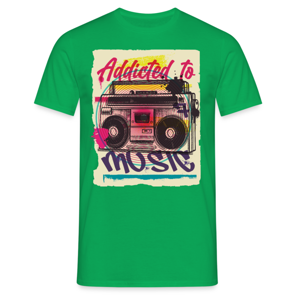 Herren - Männer T-Shirt Addicted to Music - Kelly Green