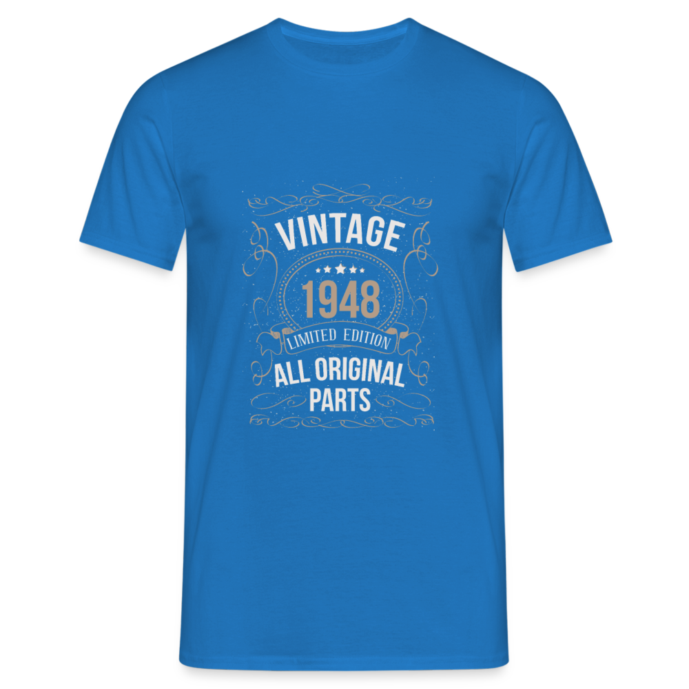 Herren - Männer T-Shirt Vintage 1948 Limited Edition - Royalblau