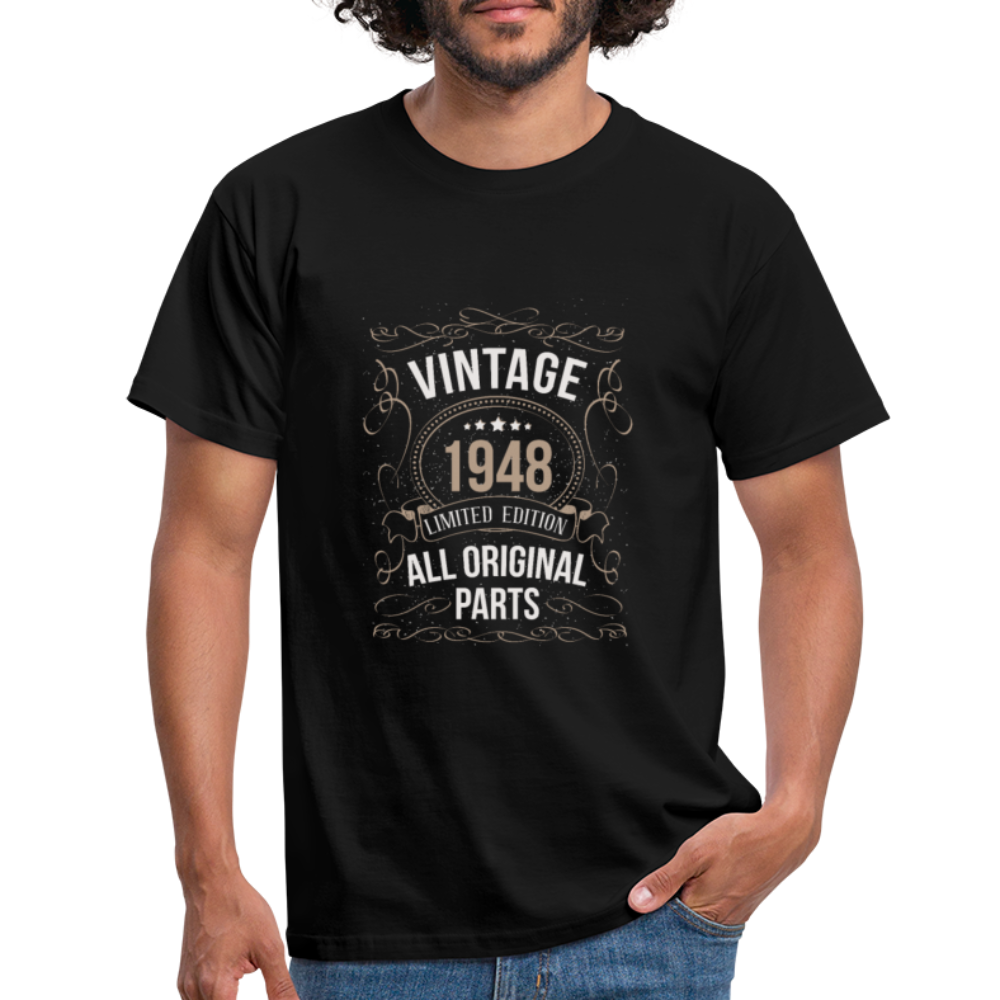 Herren - Männer T-Shirt Vintage 1948 Limited Edition - Schwarz