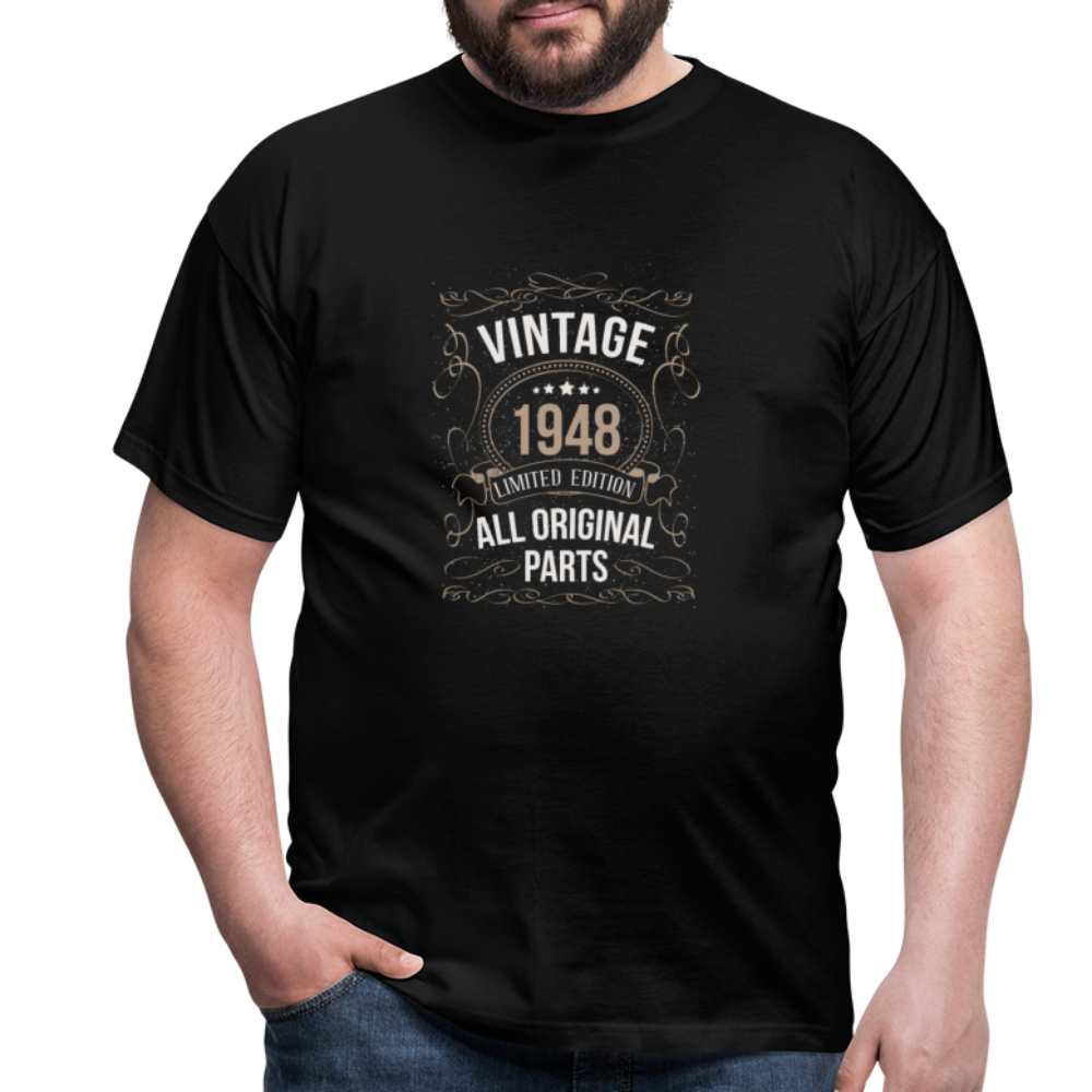 Herren - Männer T-Shirt Vintage 1948 Limited Edition - Schwarz