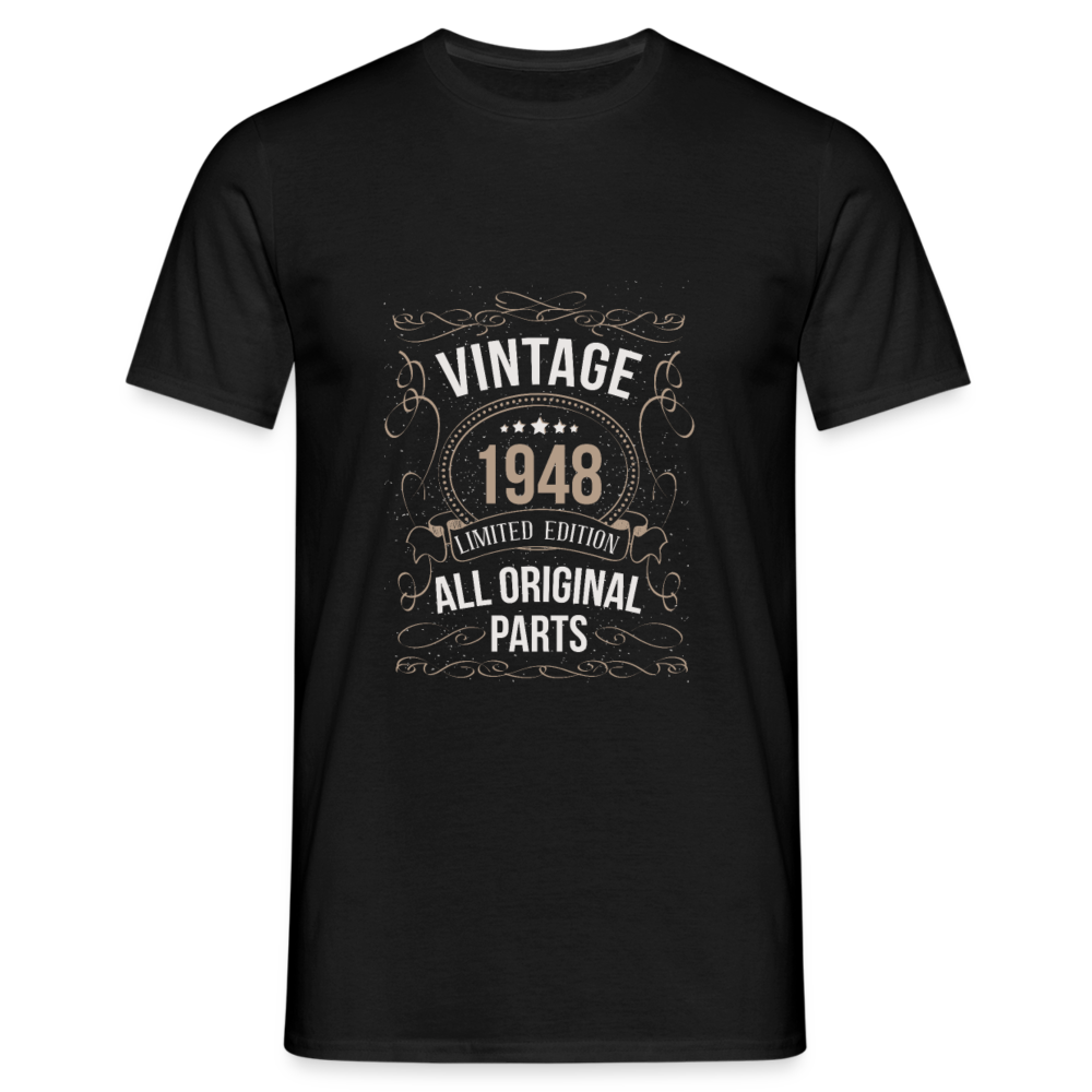 Herren - Männer T-Shirt Vintage 1948 Limited Edition - Schwarz