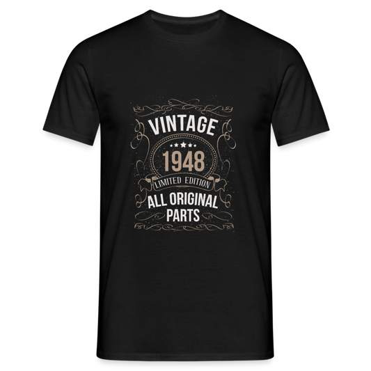 Herren - Männer T-Shirt Vintage 1948 Limited Edition - Schwarz