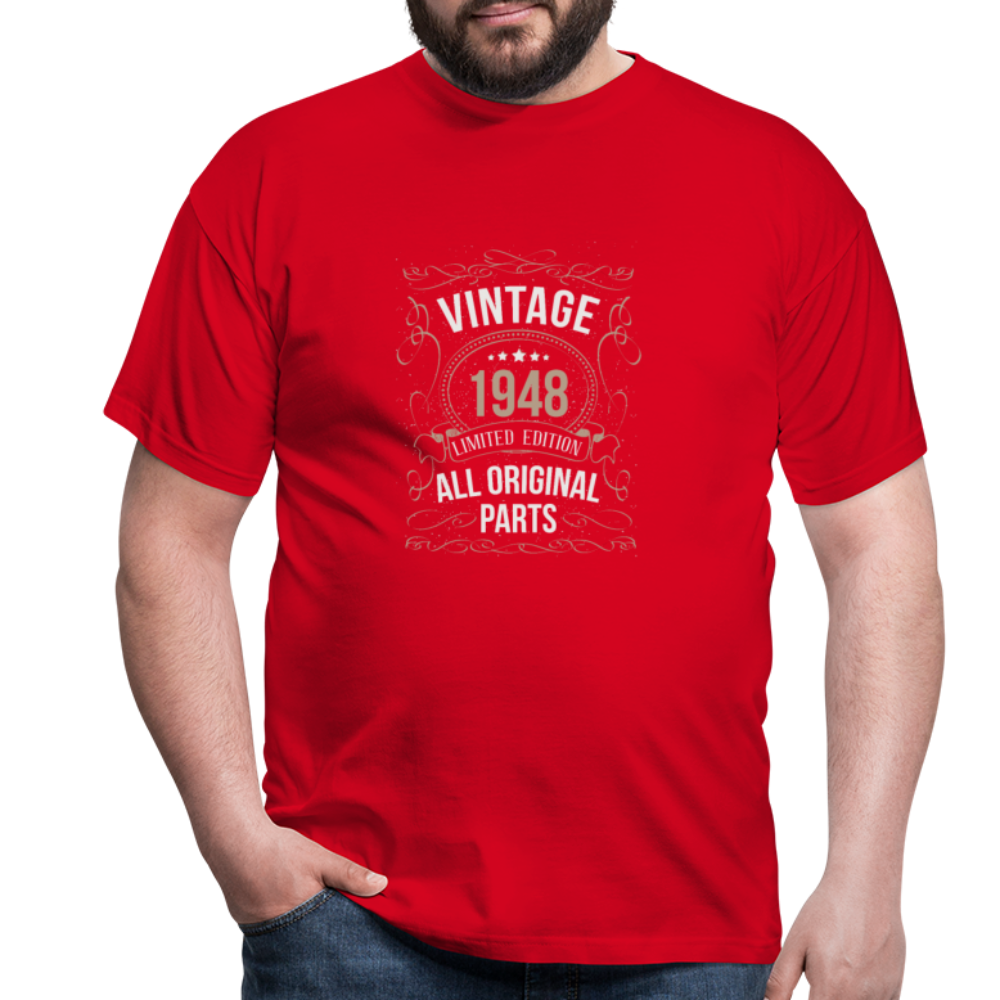 Herren - Männer T-Shirt Vintage 1948 Limited Edition - Rot