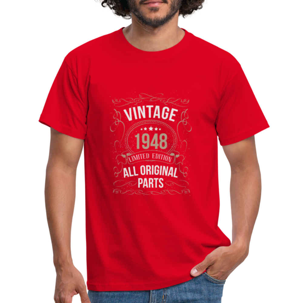 Herren - Männer T-Shirt Vintage 1948 Limited Edition - Rot