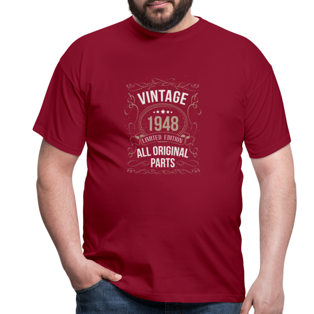 Herren - Männer T-Shirt Vintage 1948 Limited Edition - Ziegelrot