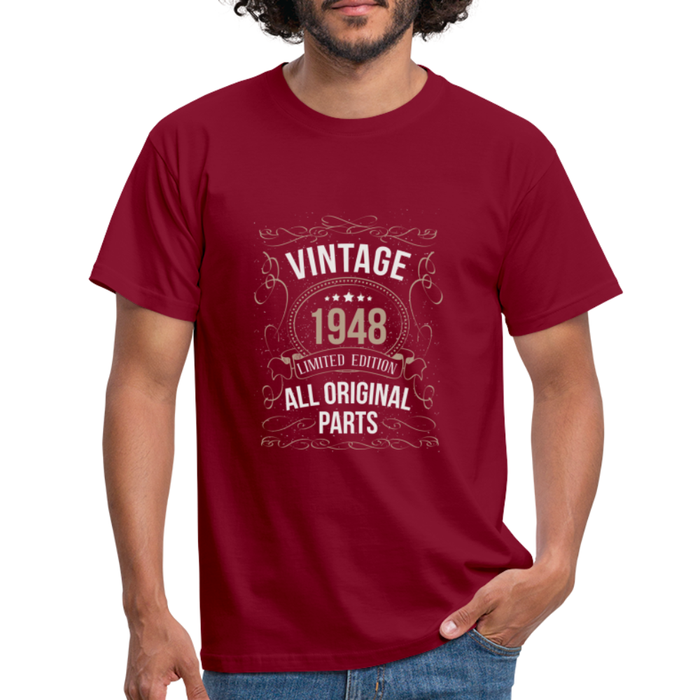 Herren - Männer T-Shirt Vintage 1948 Limited Edition - Ziegelrot