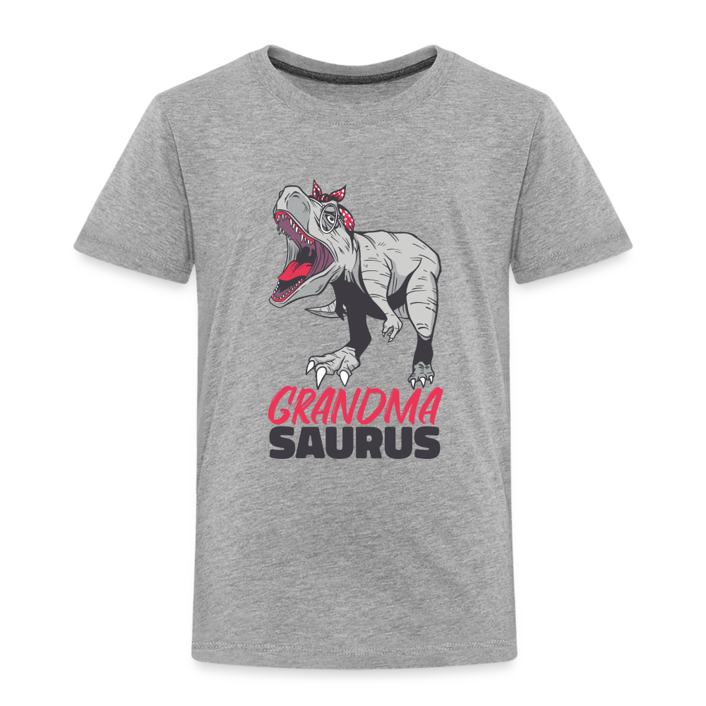 Kinder Premium T-Shirt Großmutter - Grandma Saurus - Grau meliert