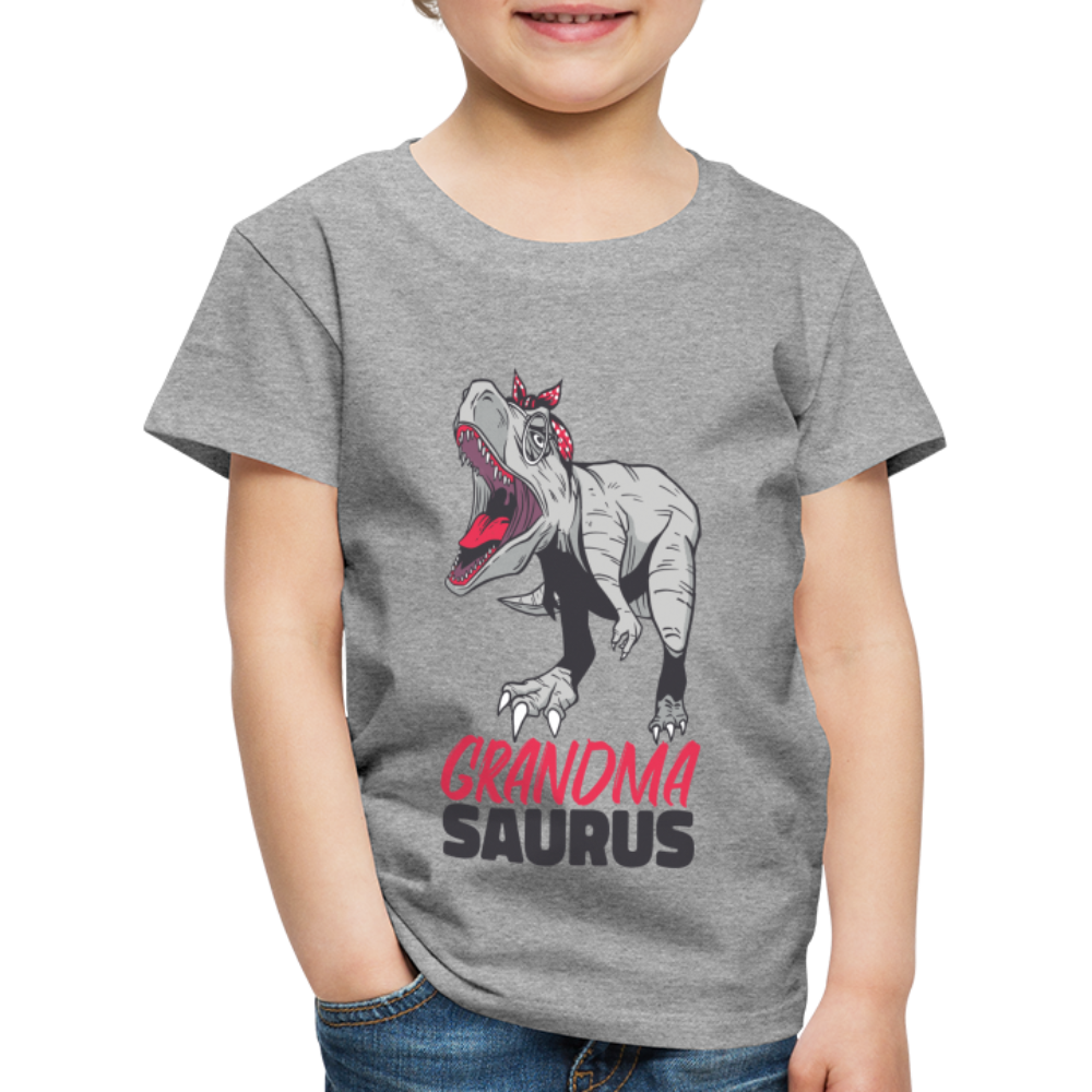 Kinder Premium T-Shirt Großmutter - Grandma Saurus - Grau meliert