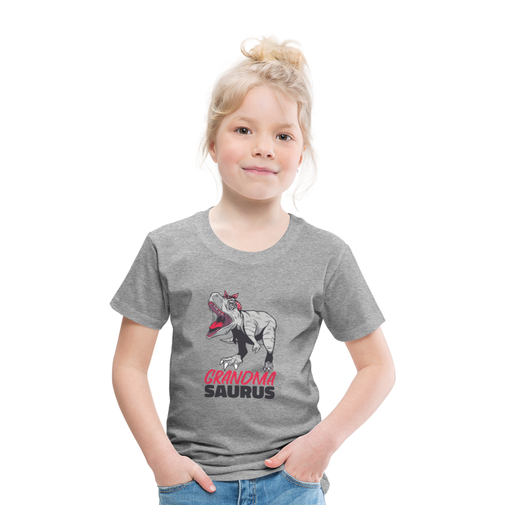 Kinder Premium T-Shirt Großmutter - Grandma Saurus - Grau meliert