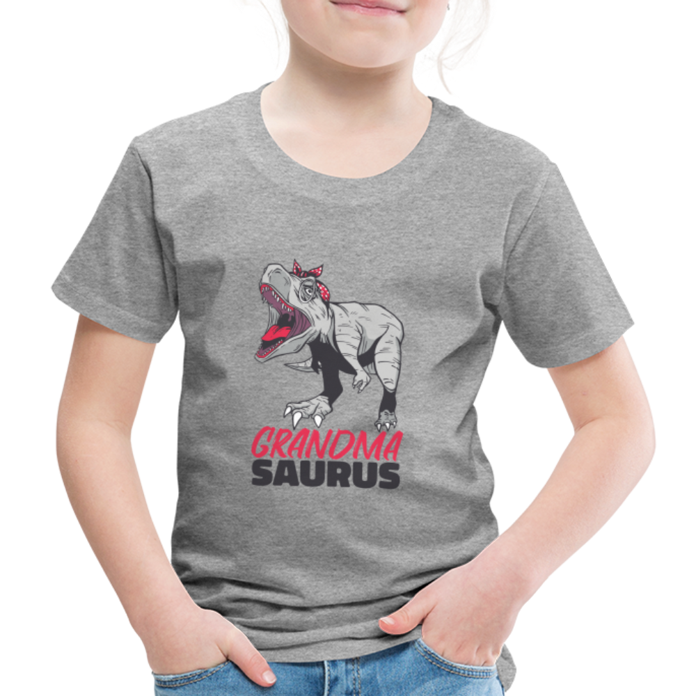 Kinder Premium T-Shirt Großmutter - Grandma Saurus - Grau meliert