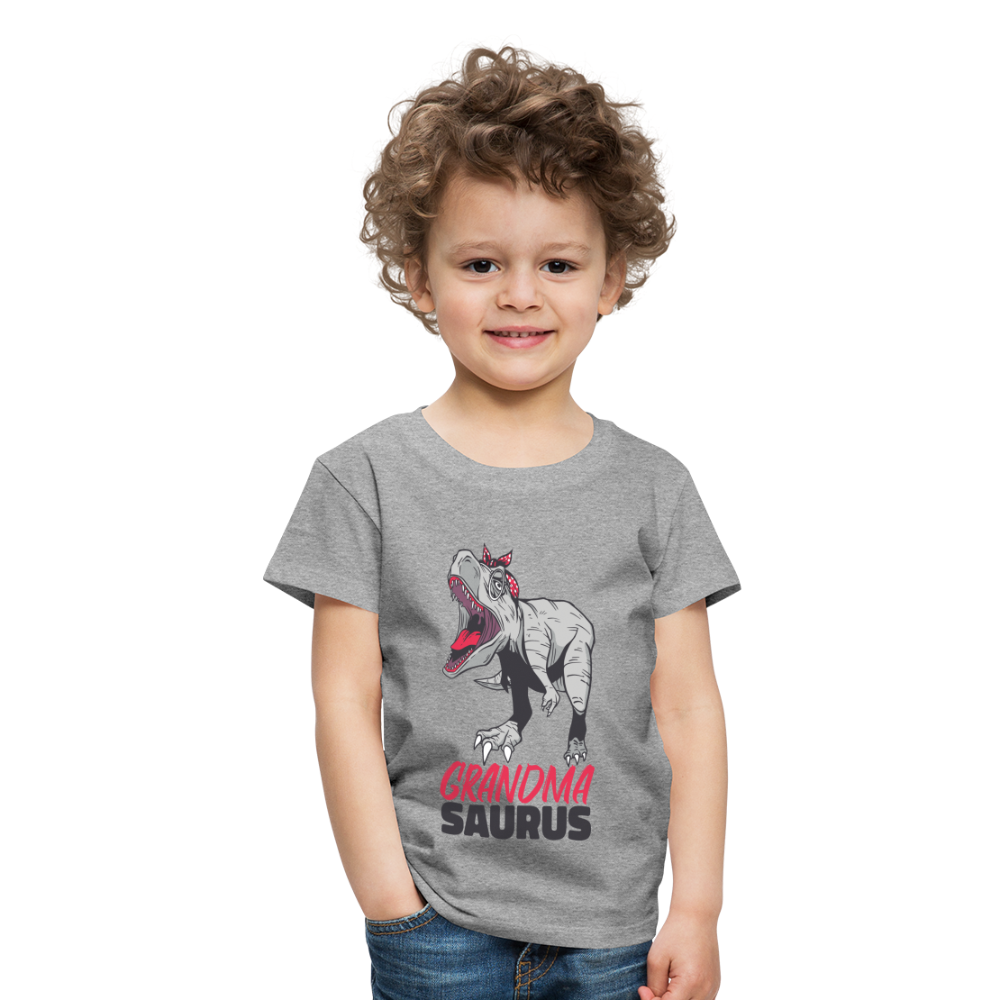 Kinder Premium T-Shirt Großmutter - Grandma Saurus - Grau meliert