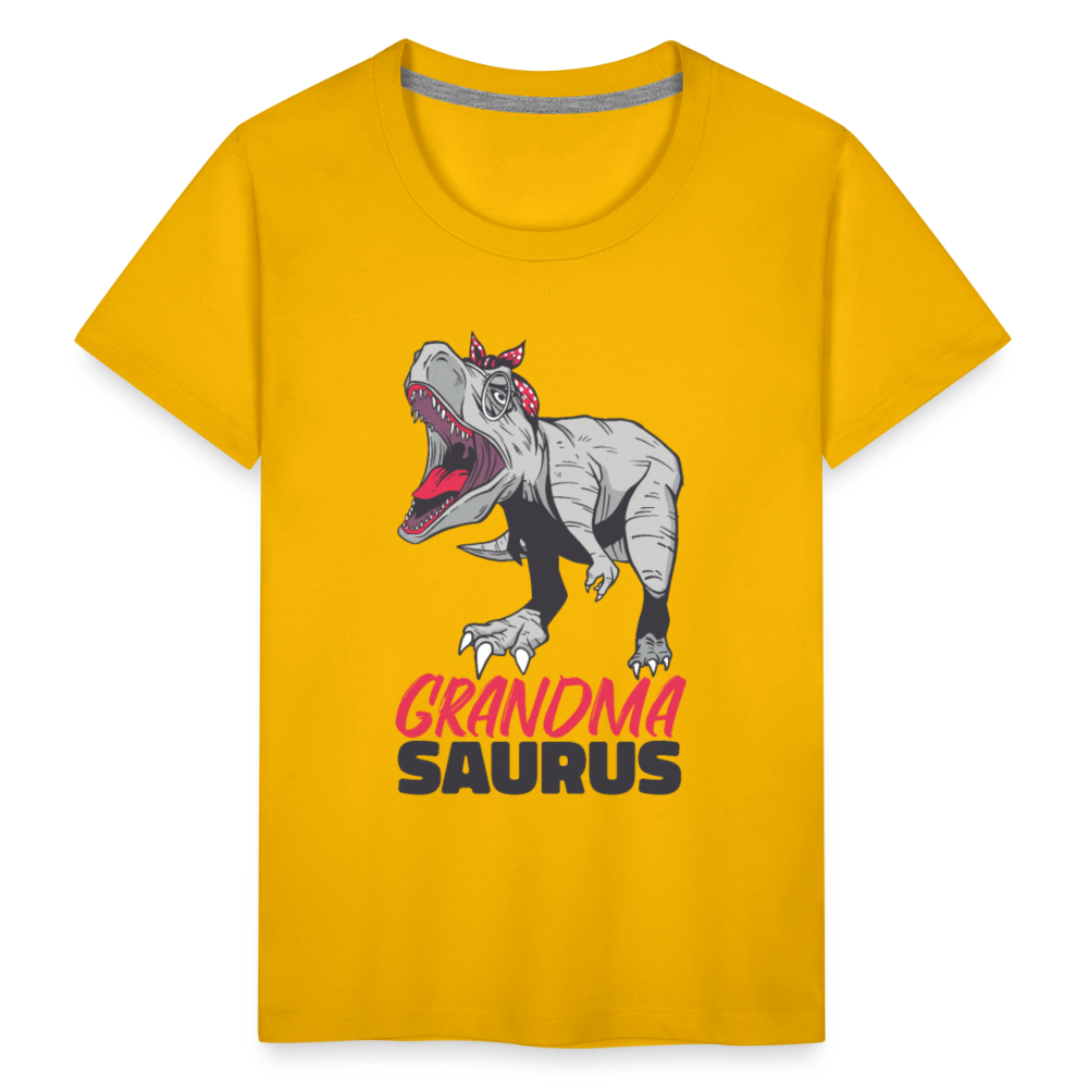 Kinder Premium T-Shirt Großmutter - Grandma Saurus - Sonnengelb